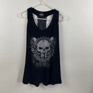Harley Davidson Skull Woman’s Racer Back Tank Top